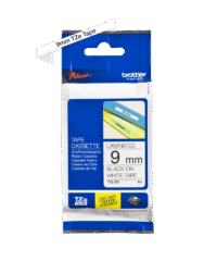 Genuine Brother TZe-221 Labelling Tape – Black on White, 9mm wide